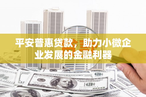 水磨沟平安普惠贷款，助力小微企业发展的金融利器