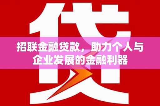 水磨沟招联金融贷款，助力个人与企业发展的金融利器