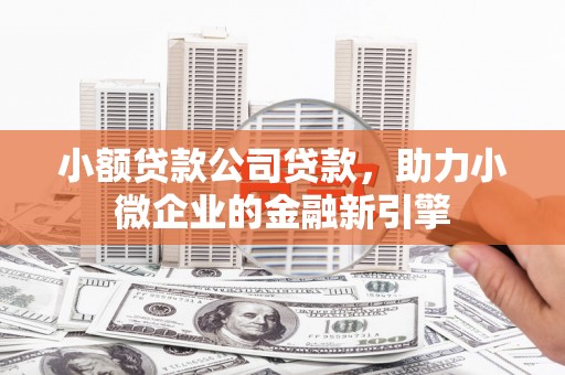 水磨沟小额贷款公司贷款，助力小微企业的金融新引擎