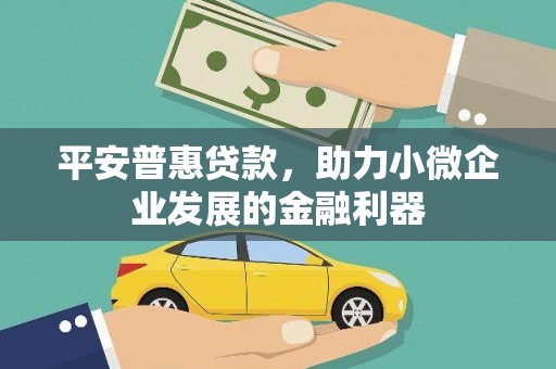 水磨沟平安普惠贷款，助力小微企业发展的金融利器